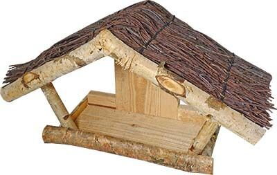 Krmítko pro ptactvo 30 x 17 x 16 cm, na zeď, bříza